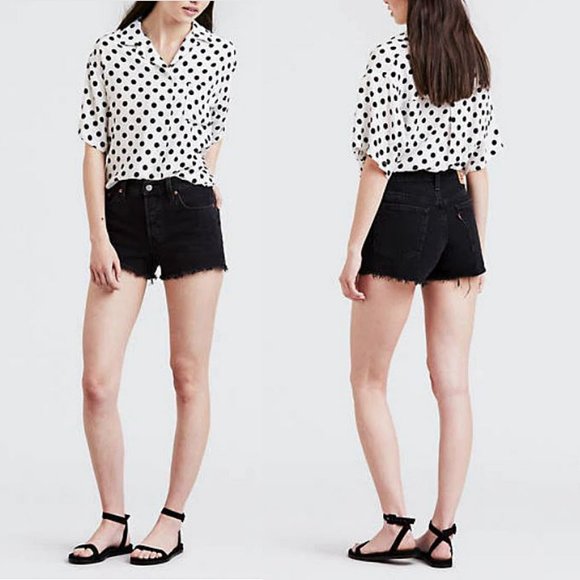 Levi's Pants - Levi's 501 Festival Mid Rise CutOff Shorts Black